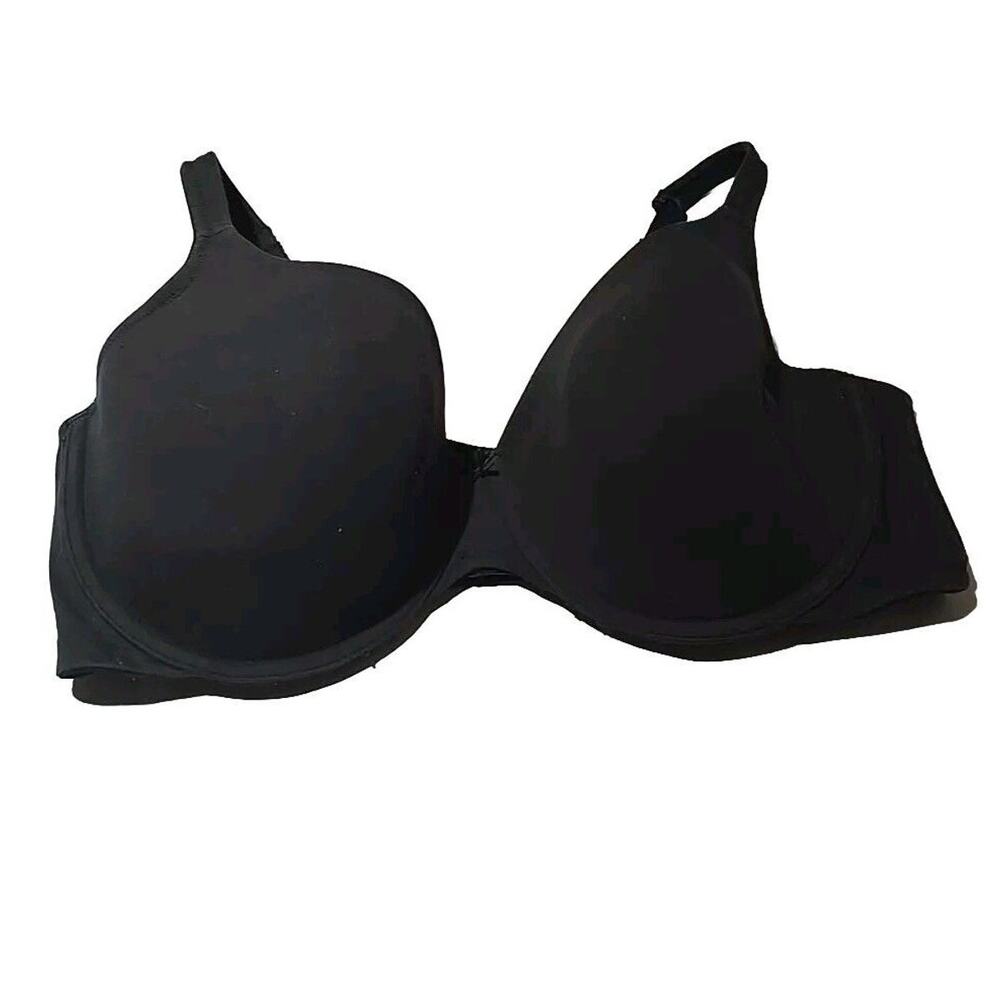 Cacique Black Full Coverage Adjustable Straps Underwire T-Shirt‎ Bra Size 44DD